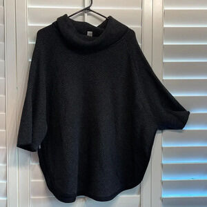 LOFT Cowl Neck Poncho, black